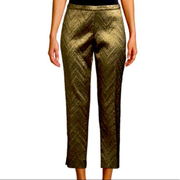 Trina Turk Osmond-Brocade Metallic Ankle Pant - Picture 1 of 7